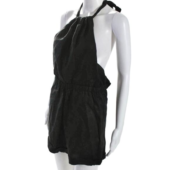 SIR the label Kai Black Halter 100% Linen Halter Romper Playsuit 1 S $240 - Picture 5 of 10